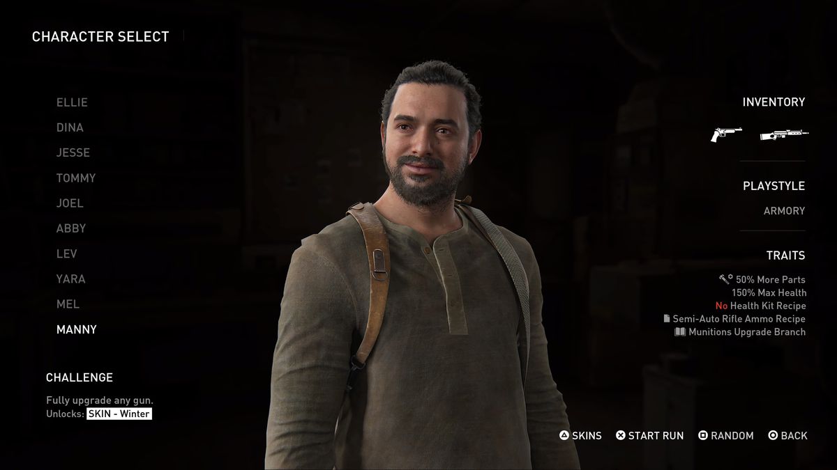 Ein Blick auf Manny in The Last of Us Part 2 Remastered