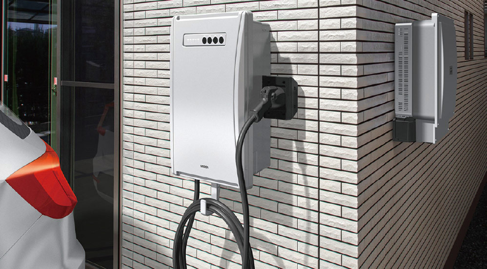 OMRON’s KPEP-A series V2X system allows for bi-directional charging and discharging paths between renewable energy sources, the grid, and EV batteries. 