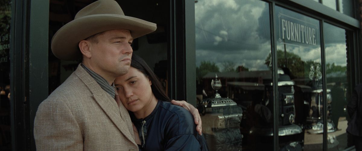 (De gauche à droite) Leonardo DiCaprio et Lily Gladstone dans Killers of the Flower Moon.