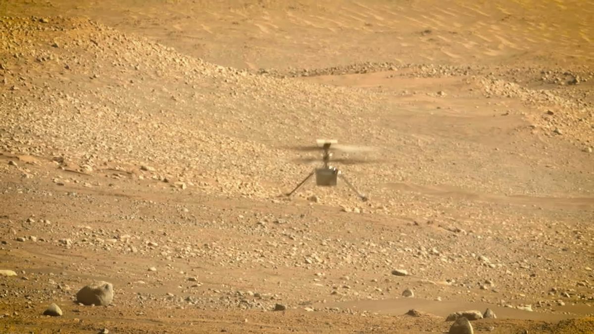 Mars-helikopteri repeytyi, rikki, entinen helikopteri, nyt hylätty ja yksin