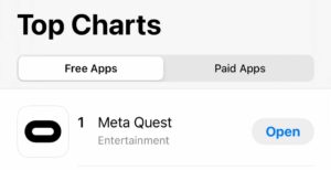 Meta Quest était l'application iPhone gratuite n°1 le jour de Noël