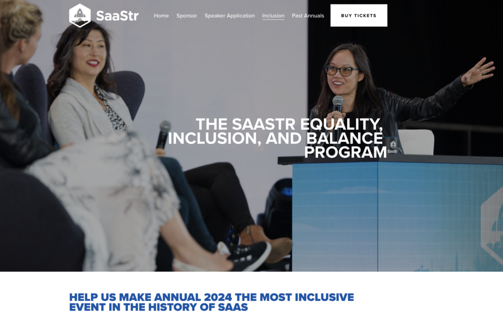 SaaStr tiene más de 1,500 pases VIP de igualdad, inclusión y equilibrio sin costo para 2024. ¡Solicítelo ahora! | SaaStr