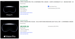 Precomenzile Scalped Vision Pro s-au vândut cu 6,000 USD