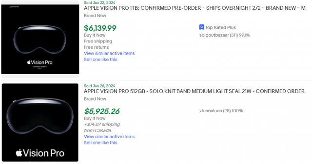 Pre-order Scalped Vision Pro Telah Terjual seharga $6,000