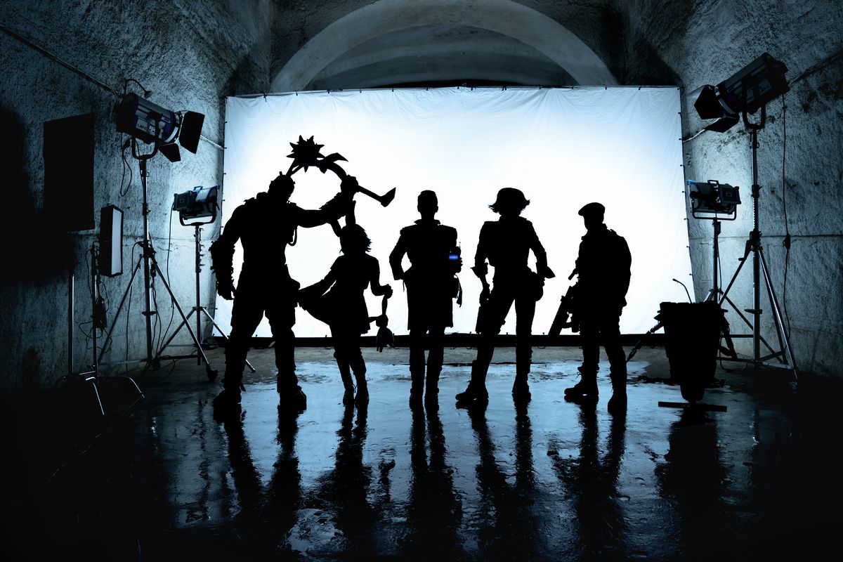 The main cast of the Borderlands movie in silhouette