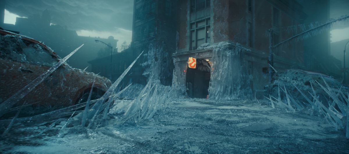 The firehouse freezes over in New York City in Ghostbusters: Frozen Empire