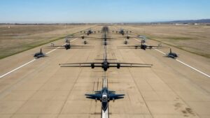 U-2s Accompanied By Chase Cars Take Part In Rare Elephant Walk At Beale AFB