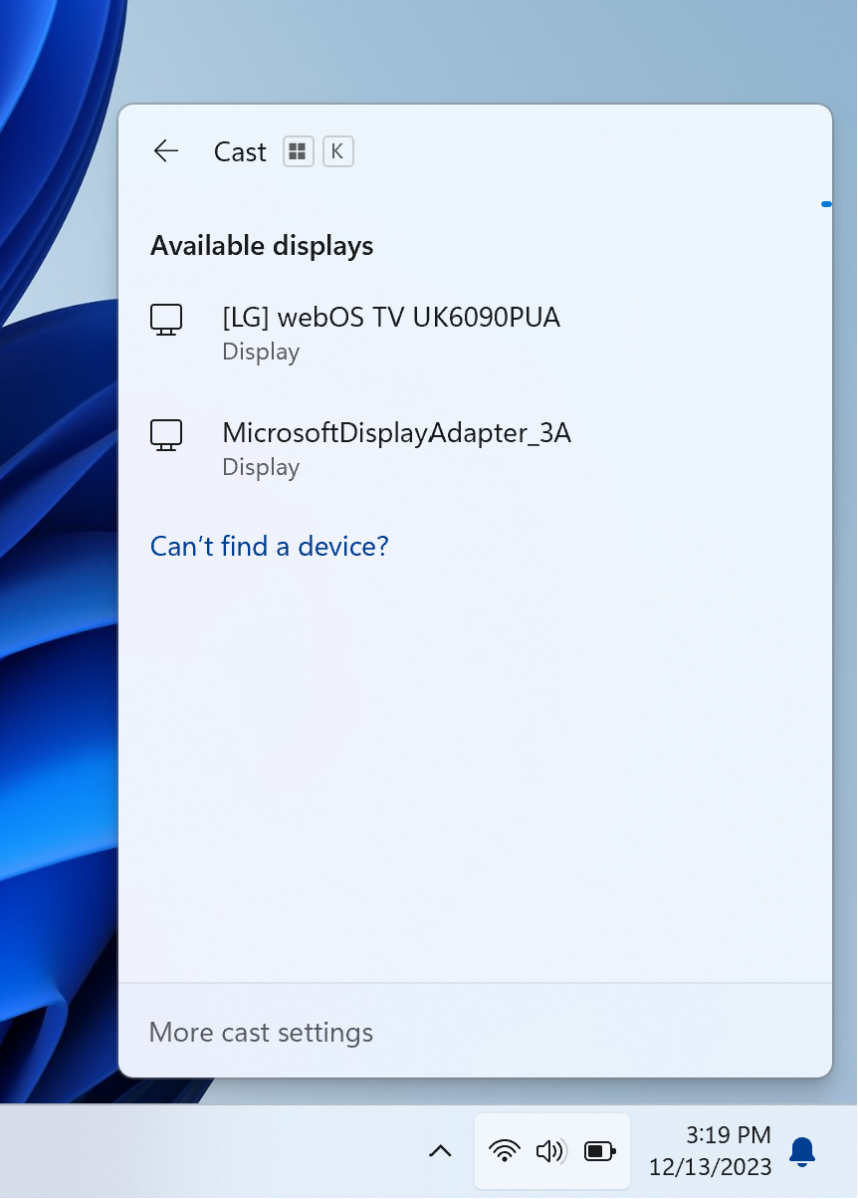 Przesyłanie ekranu systemu Windows 11 Canary Build 26040