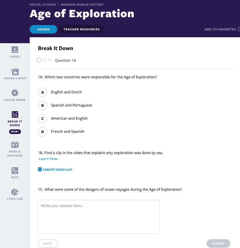 Age of Exploration Breait Down