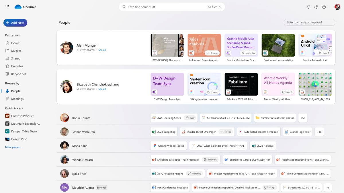 OneDrive کا نیا لوگوں پر مرکوز ڈیزائن تمام ونڈوز صارفین کے لیے آ رہا ہے۔