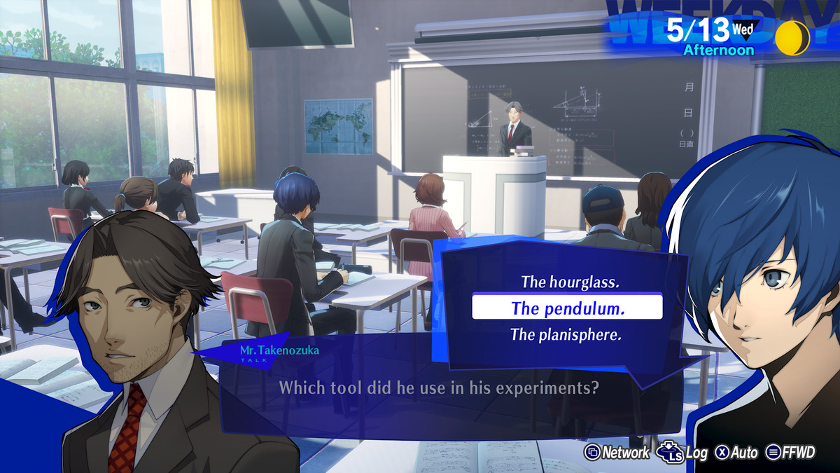 Persona 3 Reload -päähenkilö vastaa luokkahuonekysymykseen