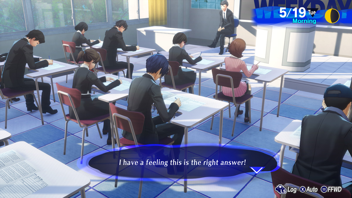 Der Protagonist von Persona 3 Reload legt eine Prüfung ab