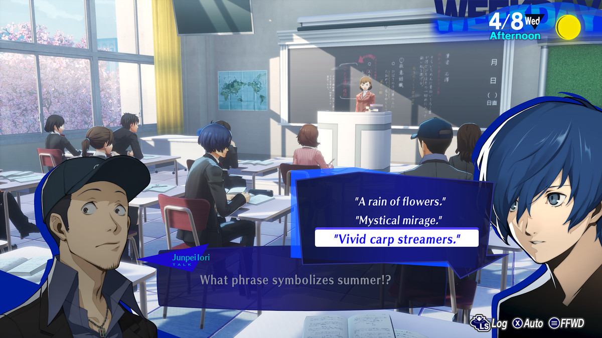 Hướng dẫn tải lại Persona 3: Câu trả lời và câu hỏi trong lớp học